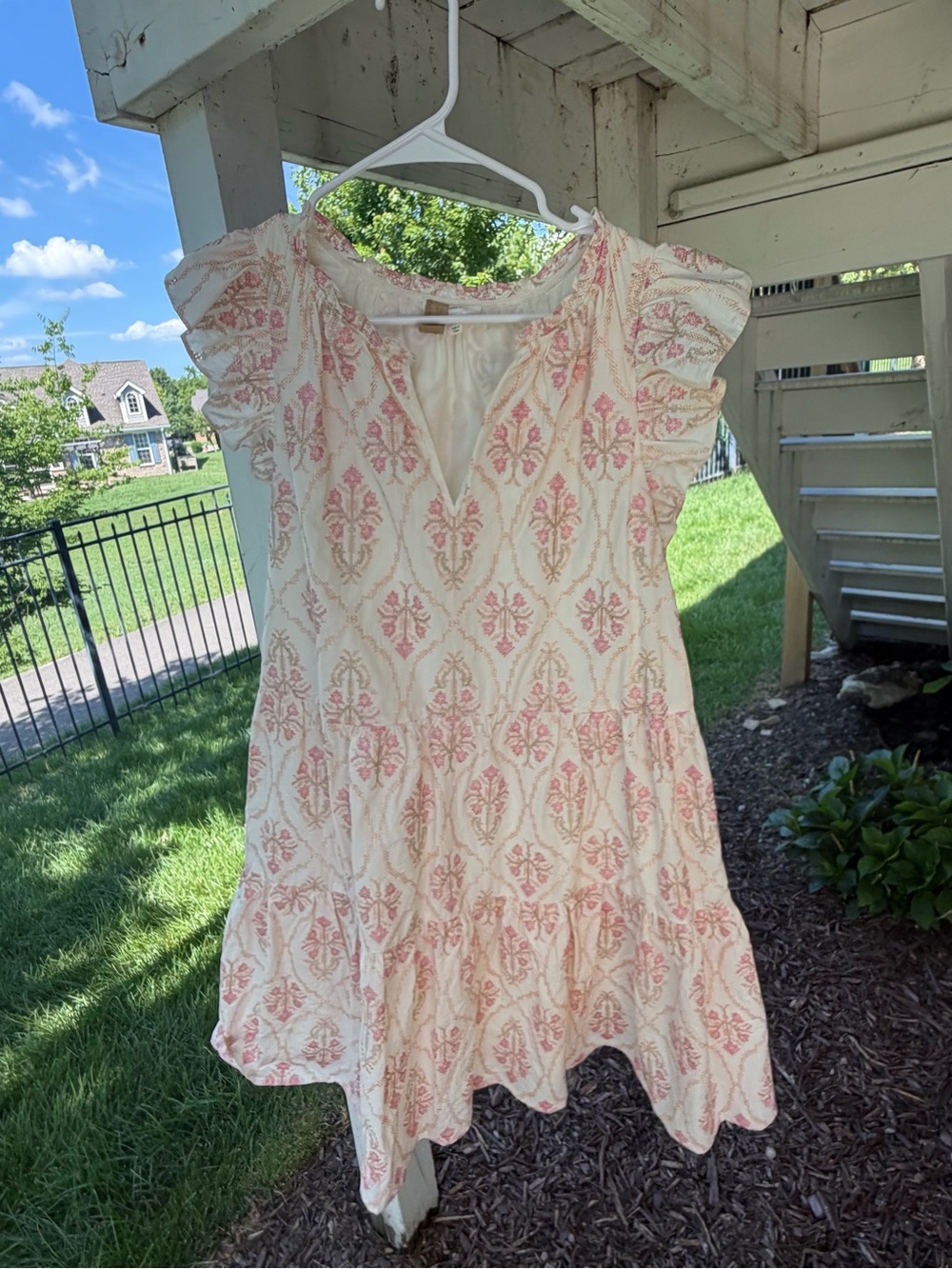 A Loves A floral tiered ruffle sleeves knee length dress. - Picture 5 of 5
